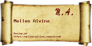 Melles Alvina névjegykártya